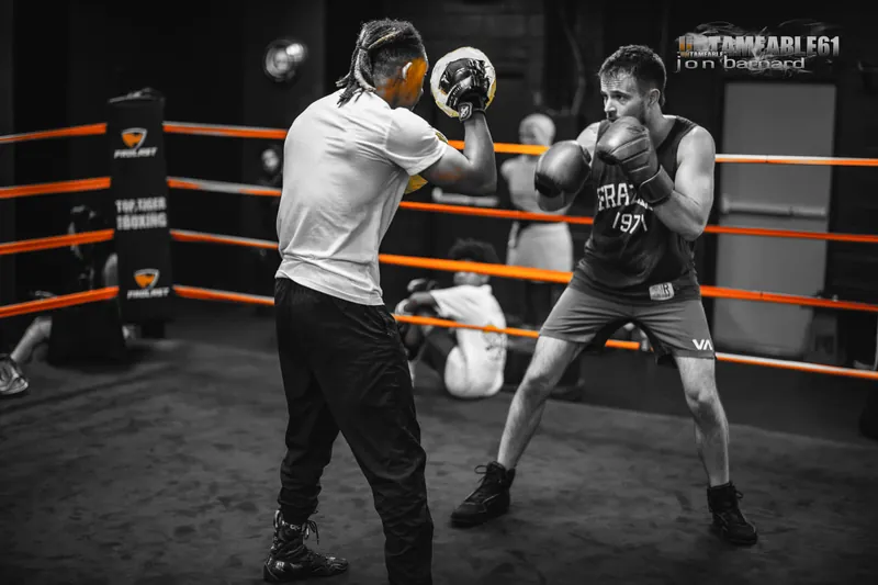 Mitt work in the ring corner