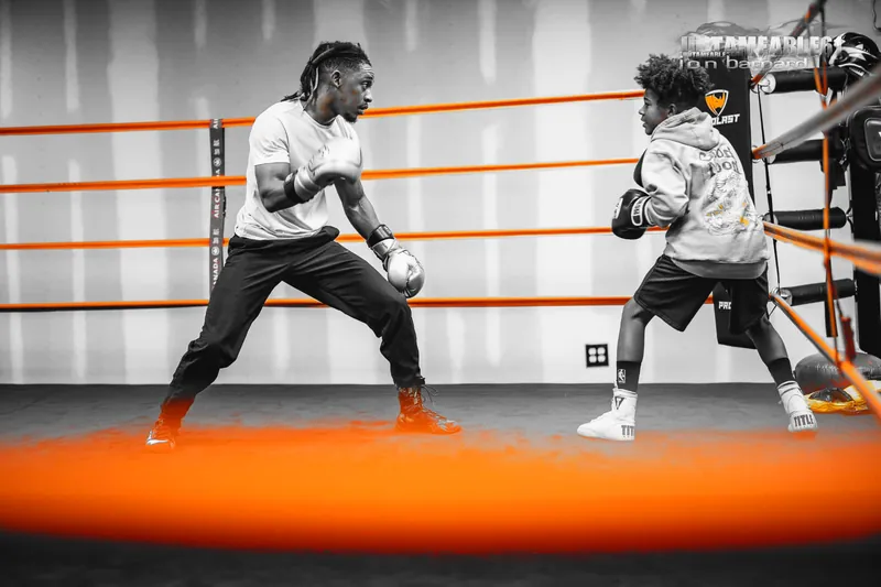 Light sparring on the orange ring canvas